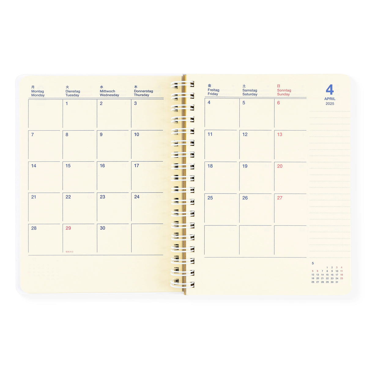 Delfonics Rollbahn 2025 Calando Monthly Planner Medium Or Large | 3 Colorways 