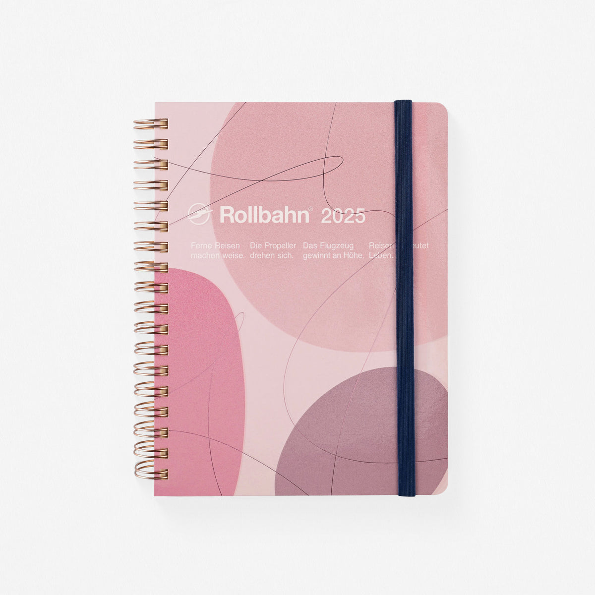 Delfonics Rollbahn 2025 Calando Monthly Planner Medium Or Large | 3 Colorways Pink [Rose Gold Binding] / Medium [4 x 5.25"]