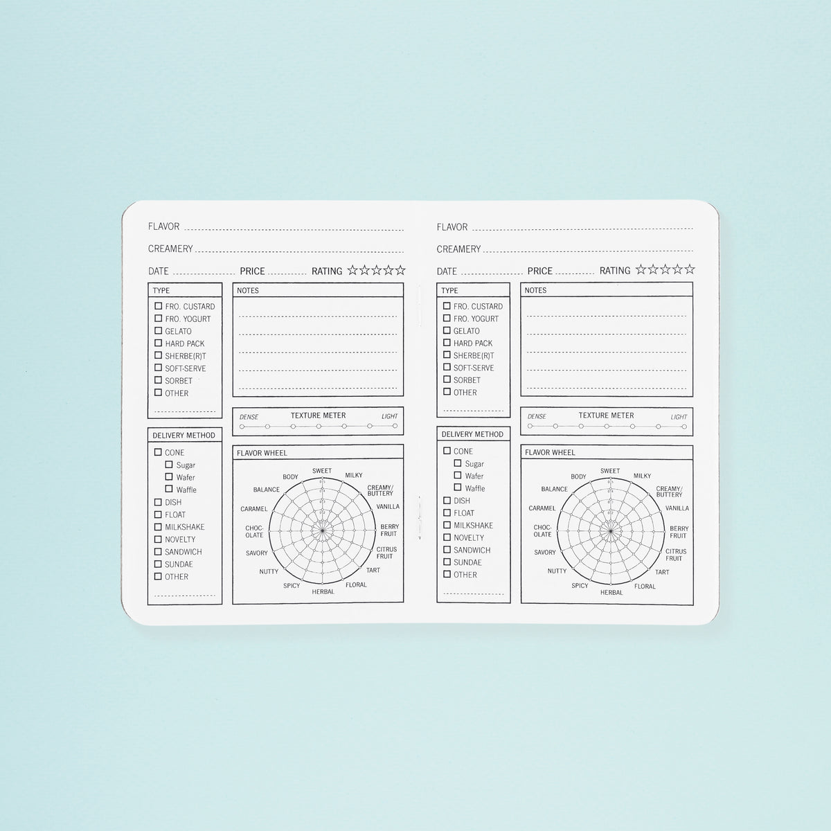 33 Books Co. Pocket Ice Cream Tasting Journal