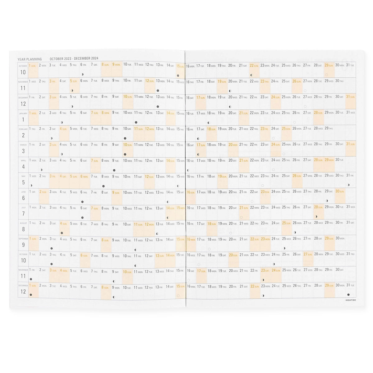 Hightide Papillon Monthly Planner Gingham Black B6 