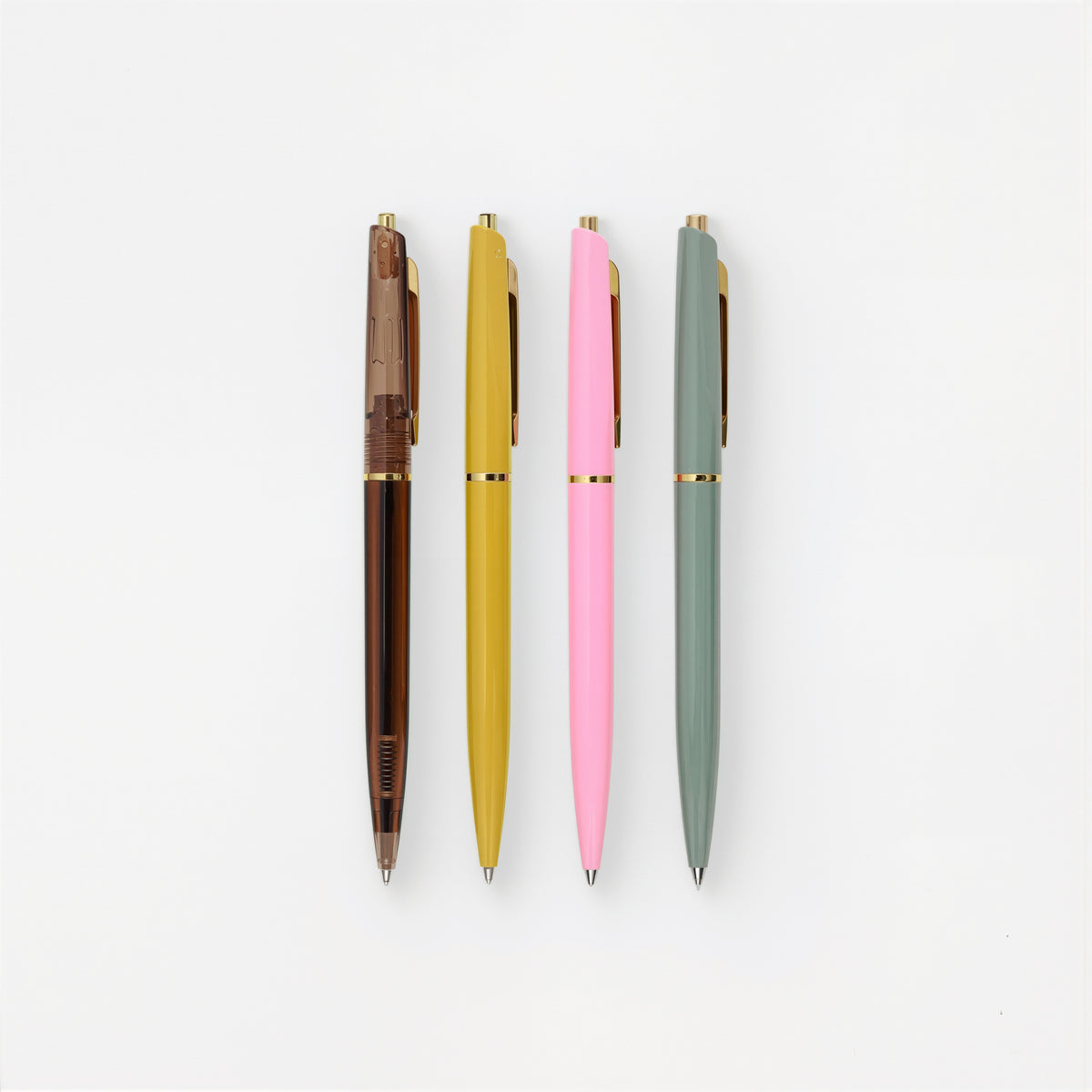 Anterique Ballpoint Pens in an assortment of colors, lined up together