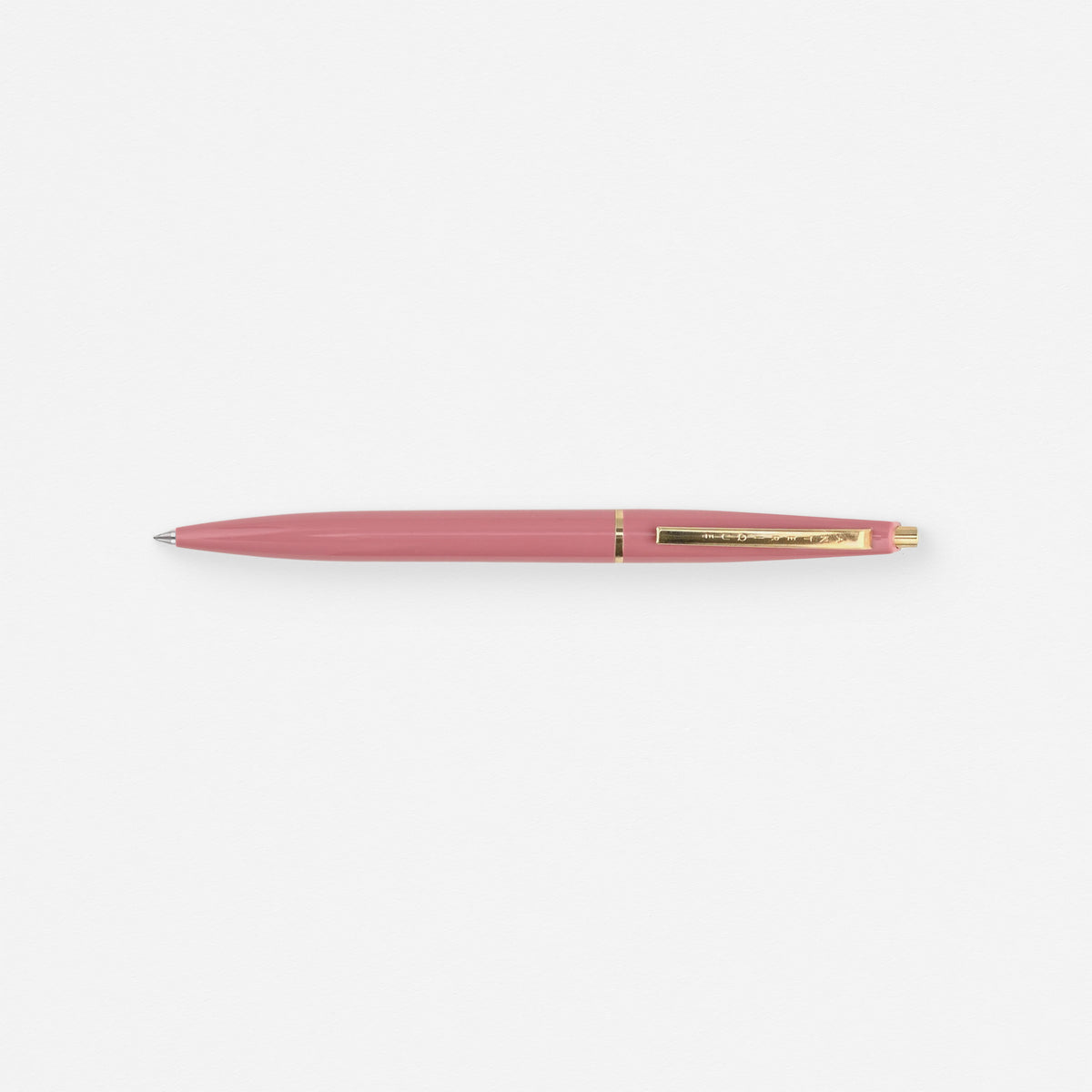 Anterique Ballpoint Pen in brick red (dusty pink) brass accents