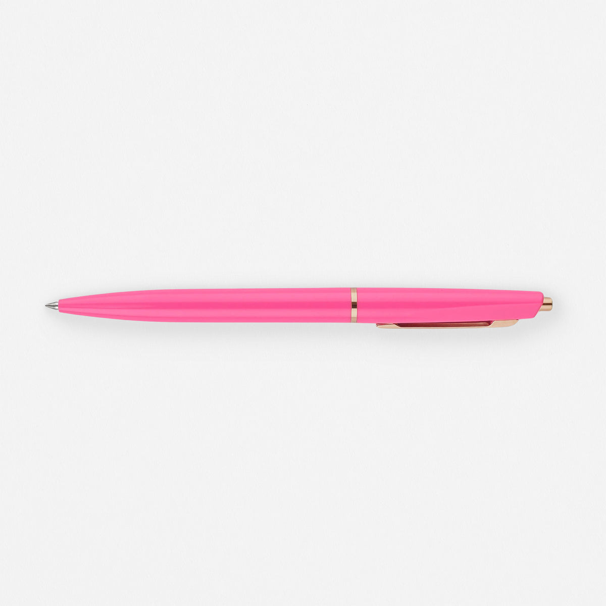 Anterique Ballpoint Pen in cherry pink, brass accents