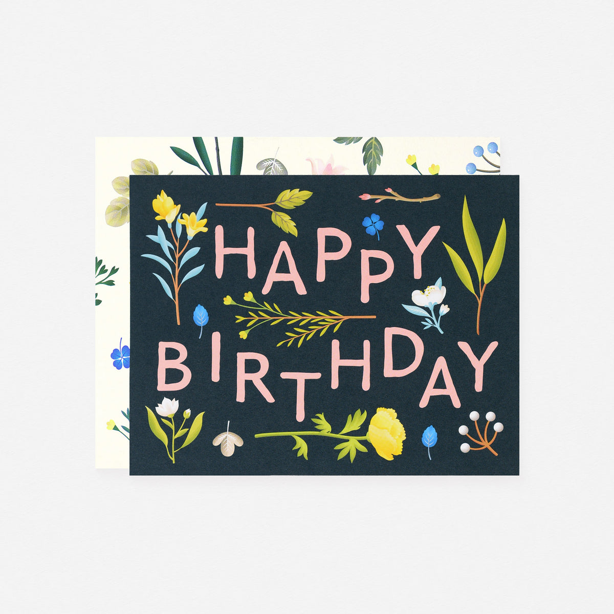 Clap Clap Plant Variety Navy Birthday Card 