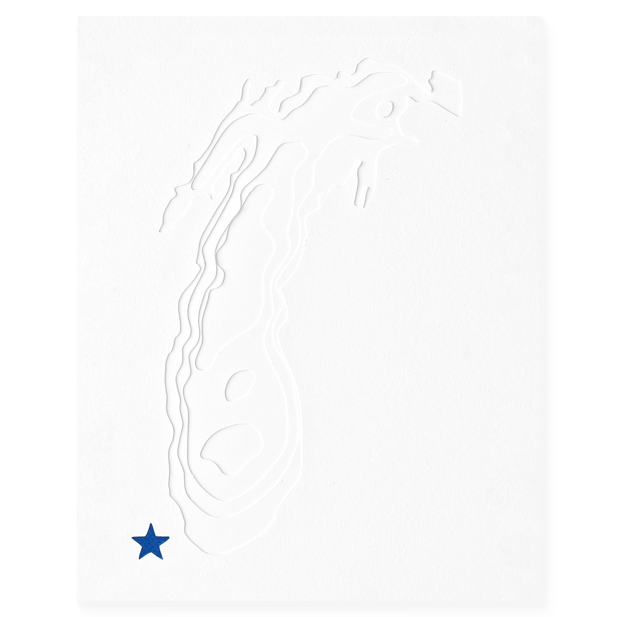 Crafterall Chicago on Lake Michigan Handcut Topographical Landscape Card White 