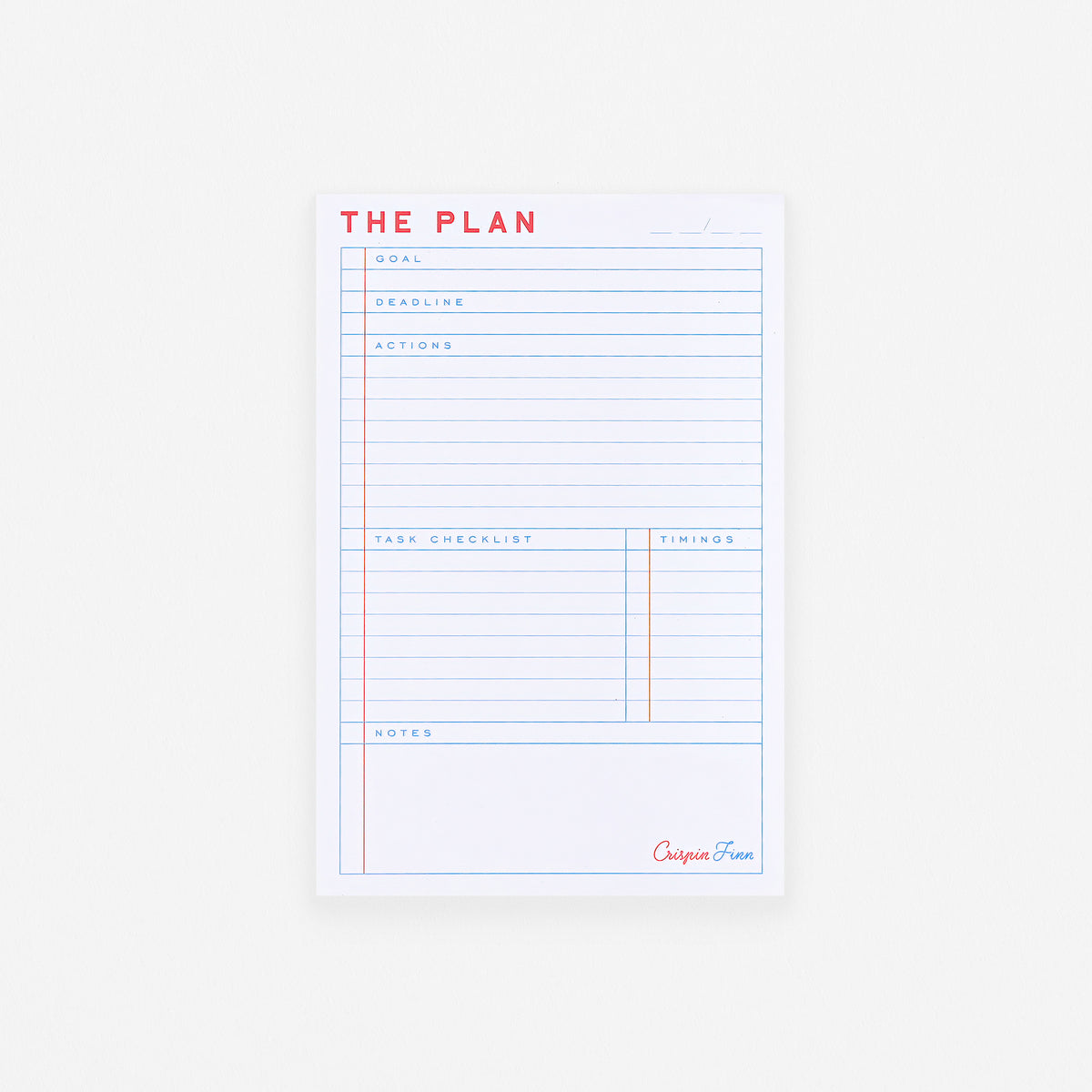 Crispin Finn The Plan Notepad With Pencil Packaged Set