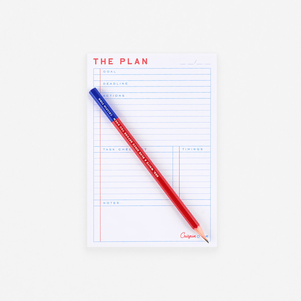 Crispin Finn The Plan Notepad With Pencil Packaged Set