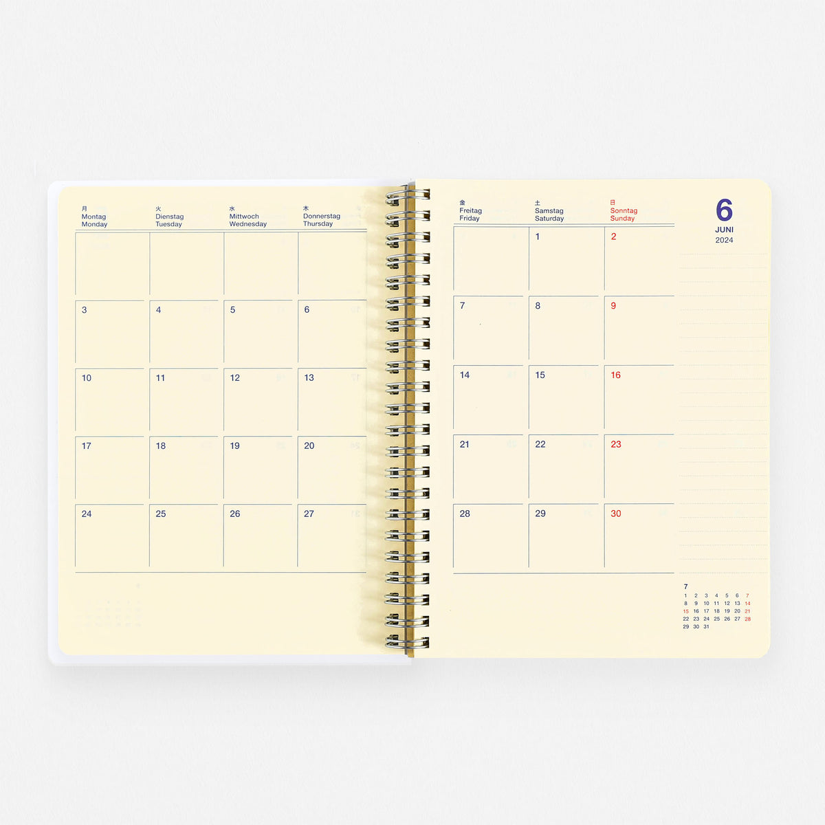 Delfonics Rollbahn 2024 Monthly Planner Leblanc Cream | Medium Or Large 