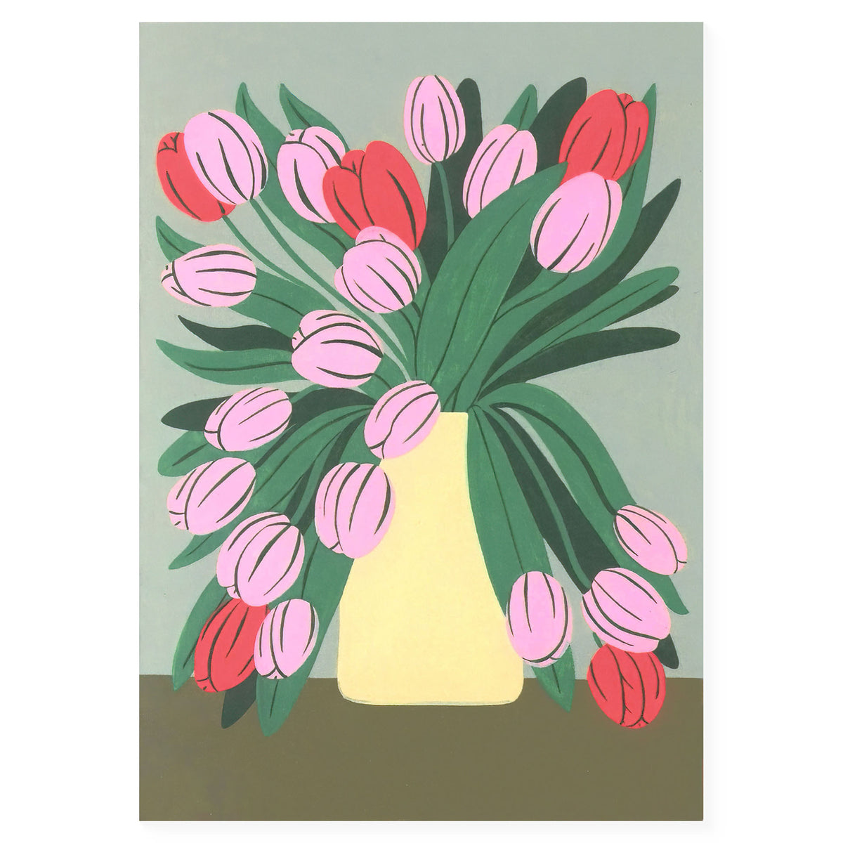 Evermade Pink Tulips Greeting Card