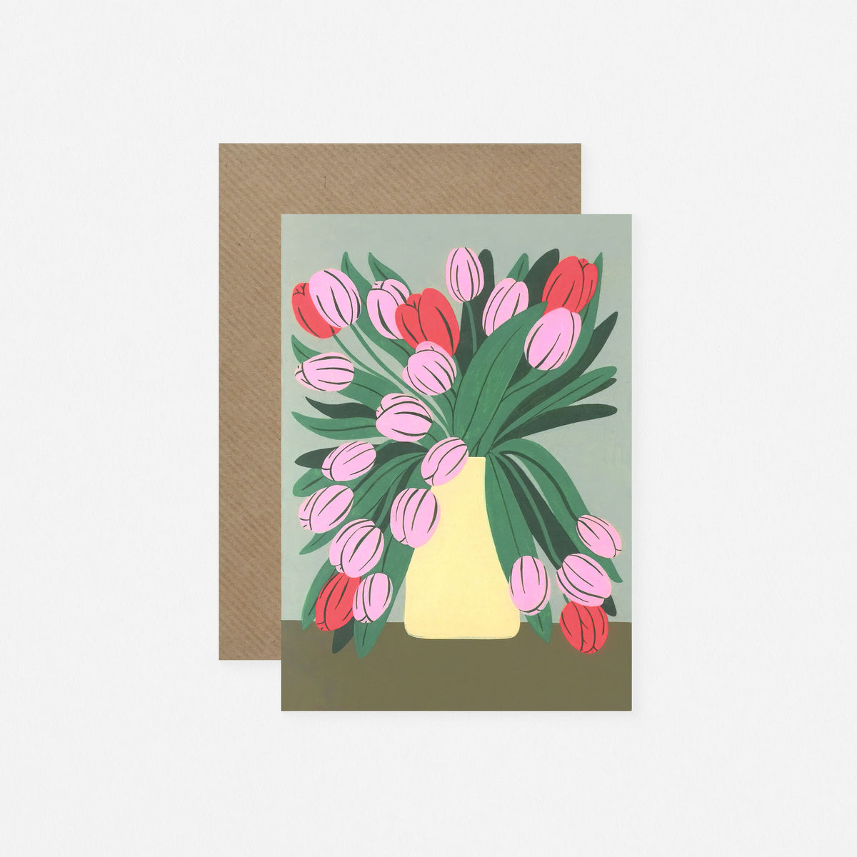 Evermade Pink Tulips Greeting Card