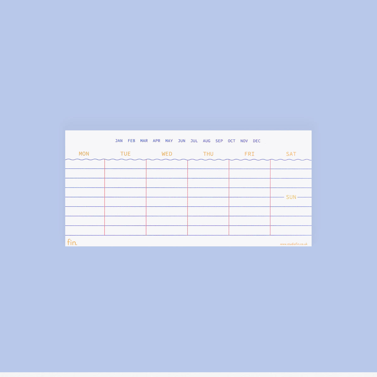 Fin Studio Small Weekly Planner Notepad Blues