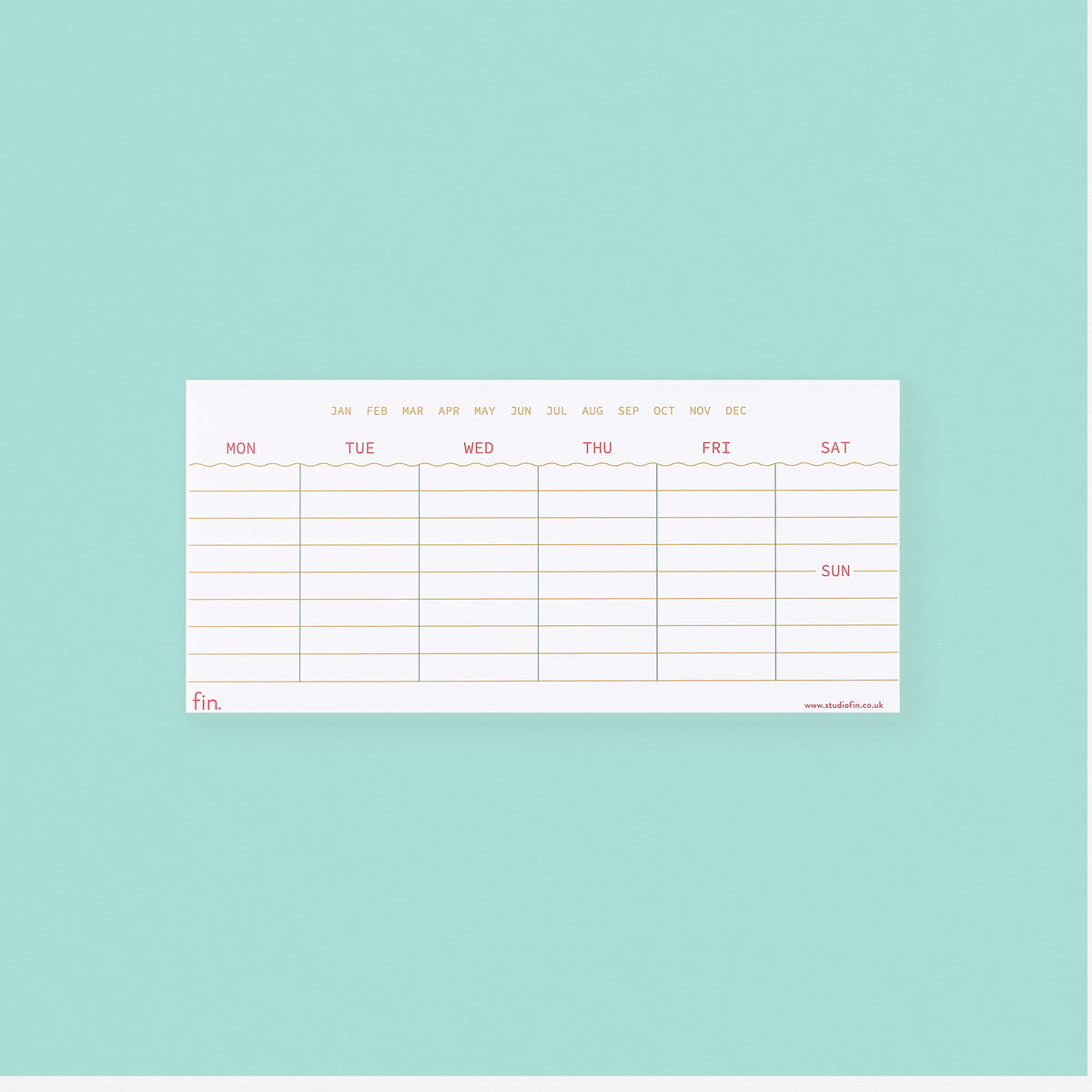 Fin Studio Small Weekly Planner Notepad Funk