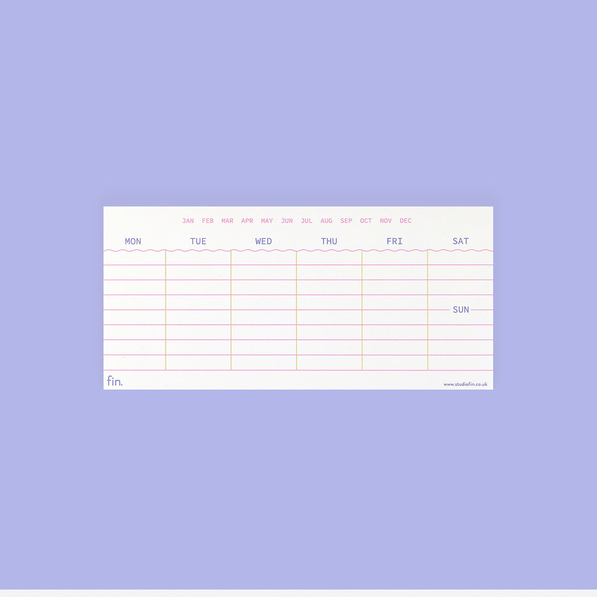 Fin Studio Small Weekly Planner Notepad Jazz