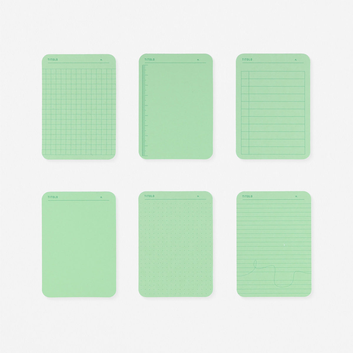 Foglietto Assorted Formats Memo Cards A7 Green 
