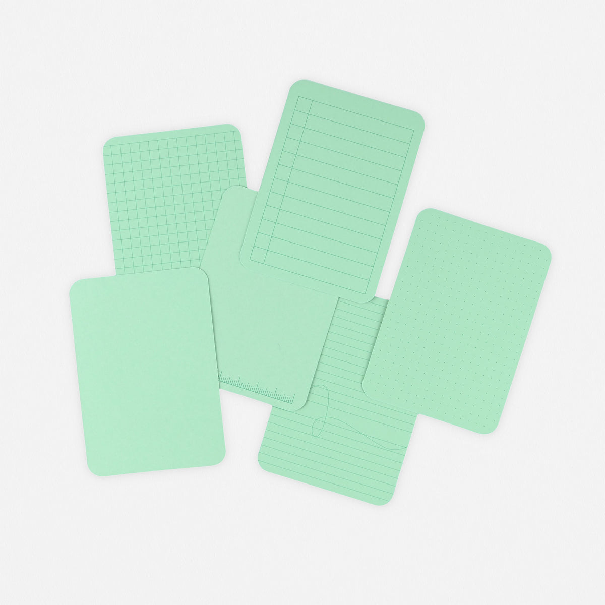 Assorted Formats Memo Cards A7 Green