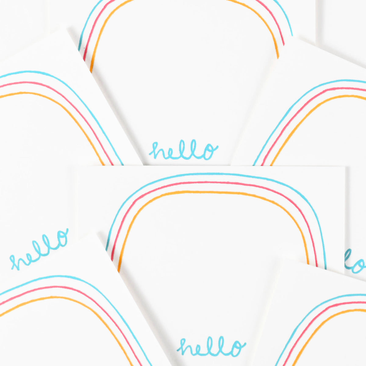Fugu Fugu Hello Rainbow Flat Note Cards Set 