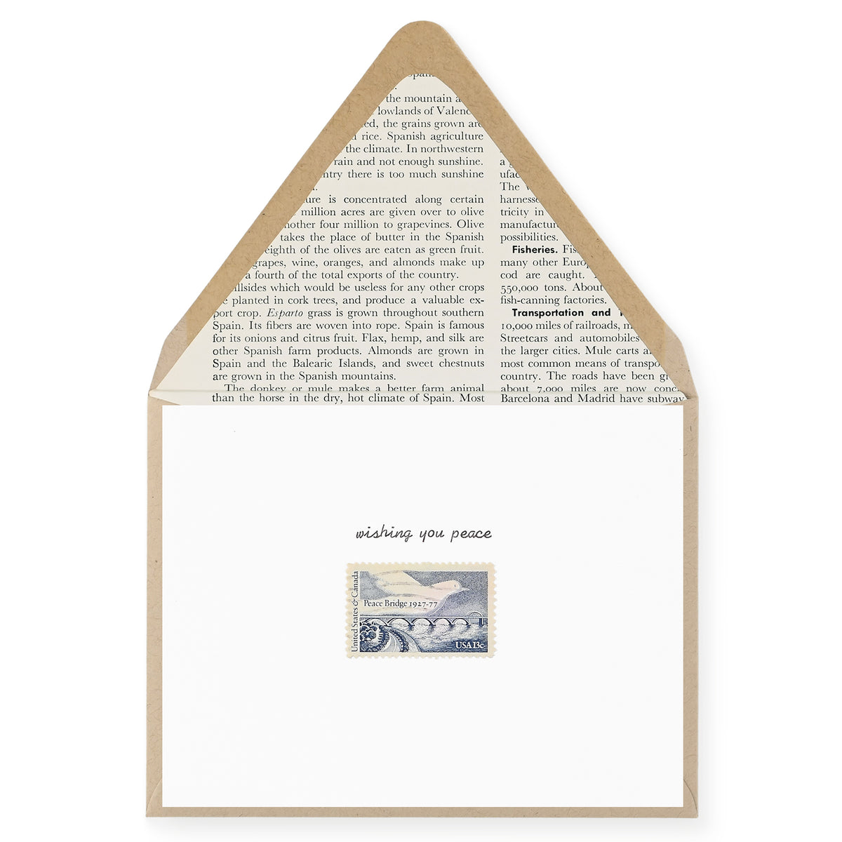 Galaxie Safari Wishing You Peace Vintage Stamp Greeting Card 