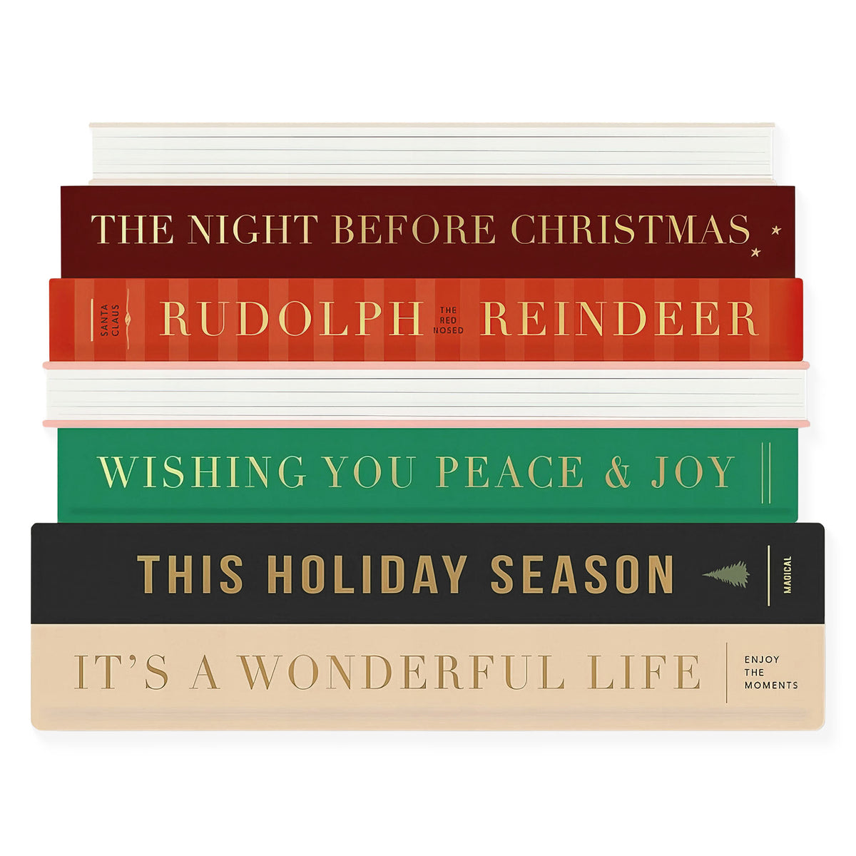Ginger P. Designs Holiday Books Die-Cut Greeting Card 