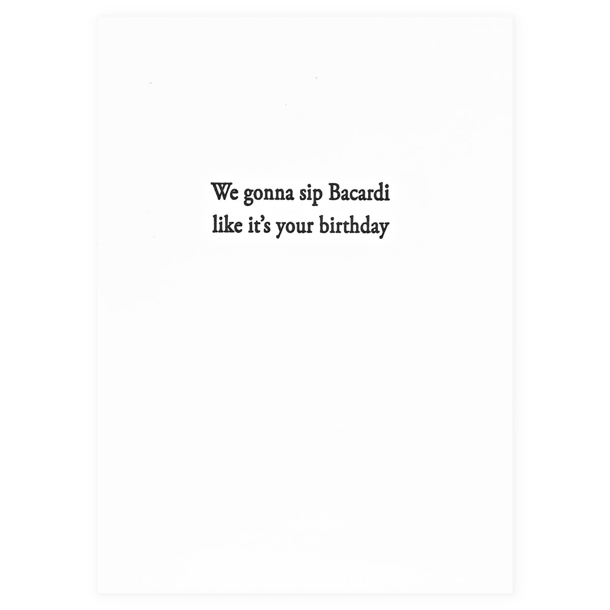 Hat Wig Glove Bacardi Birthday Card 