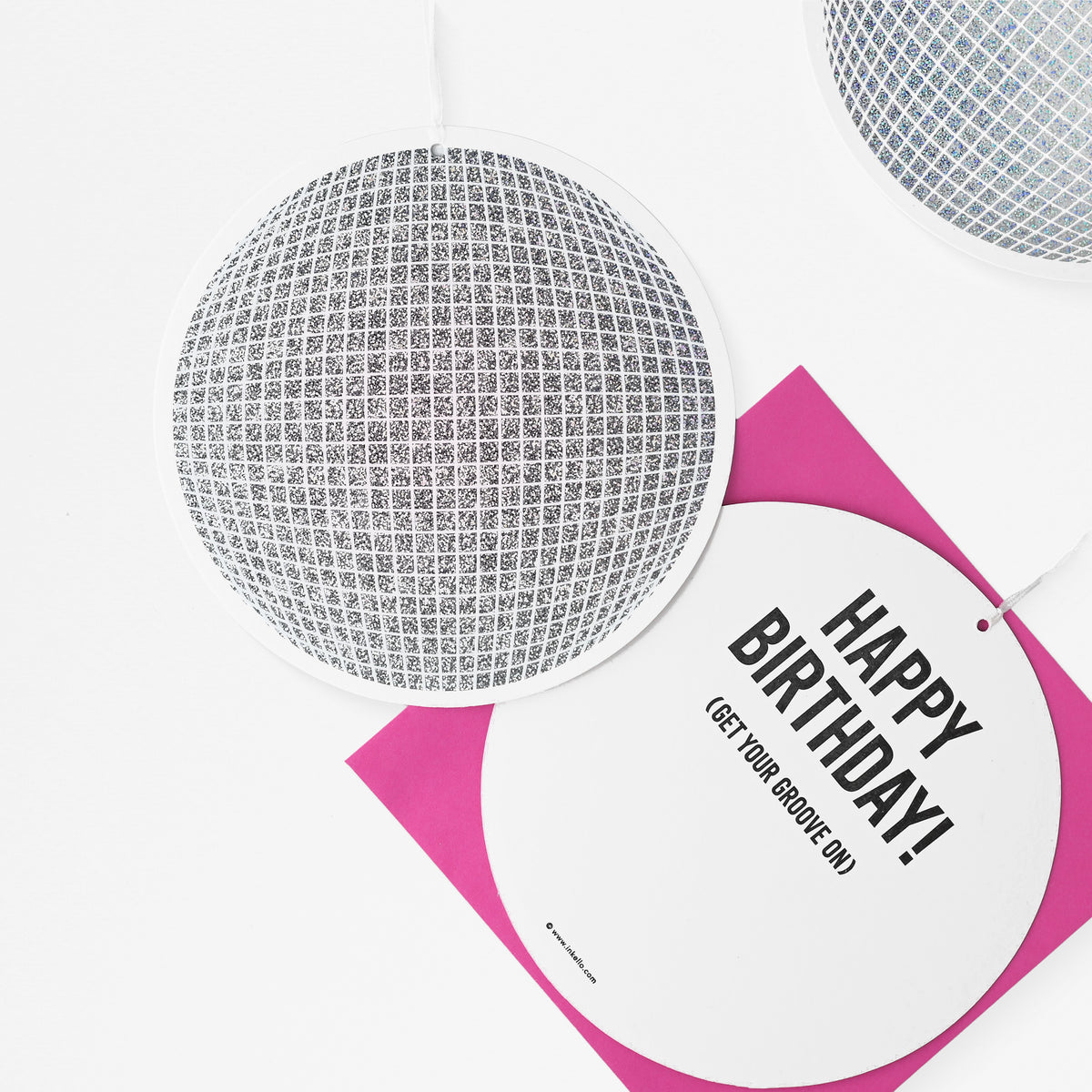 Inkello Disco Ball Holographic Birthday Card 