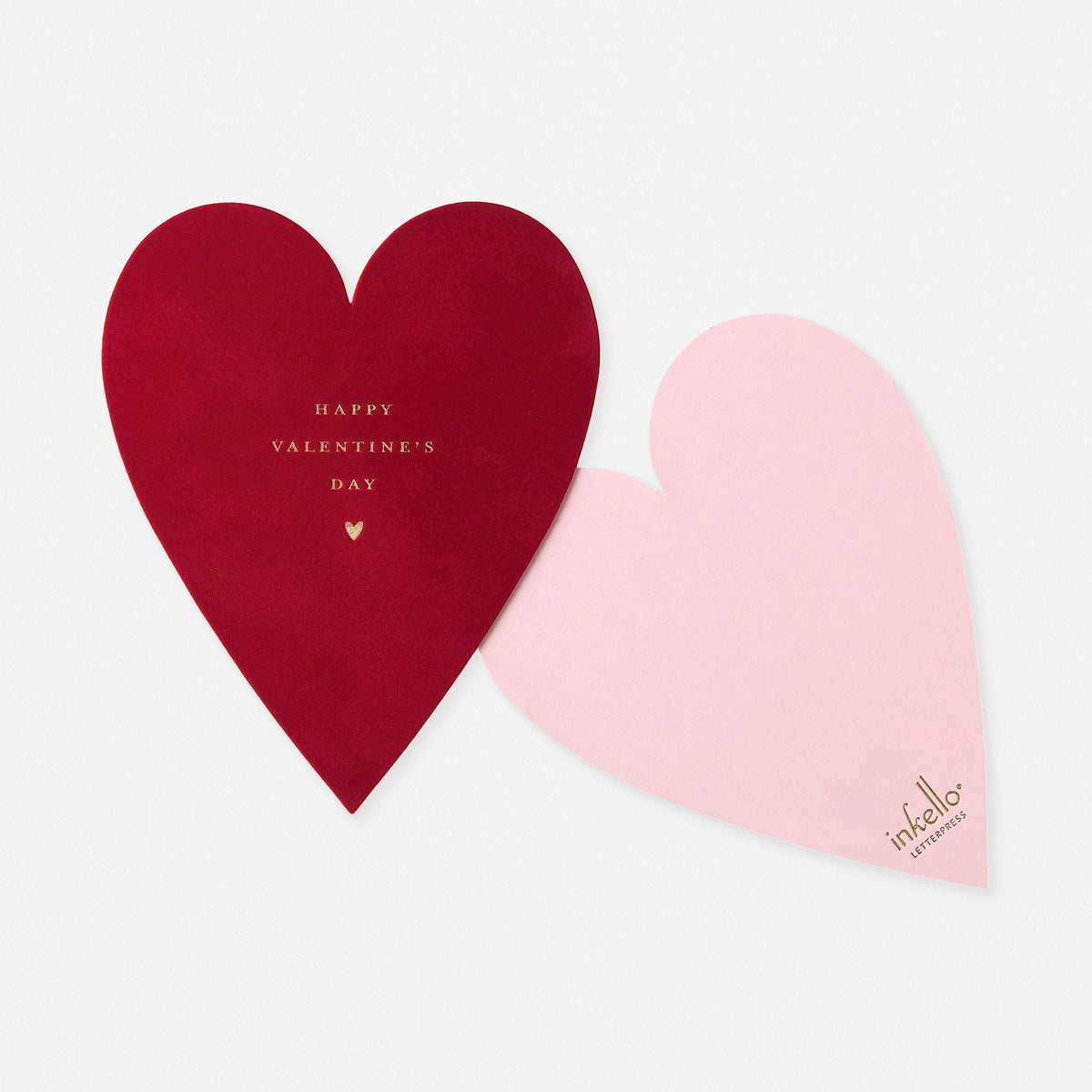 Inkello Red Velveteen Heart Valentine's Day Card 