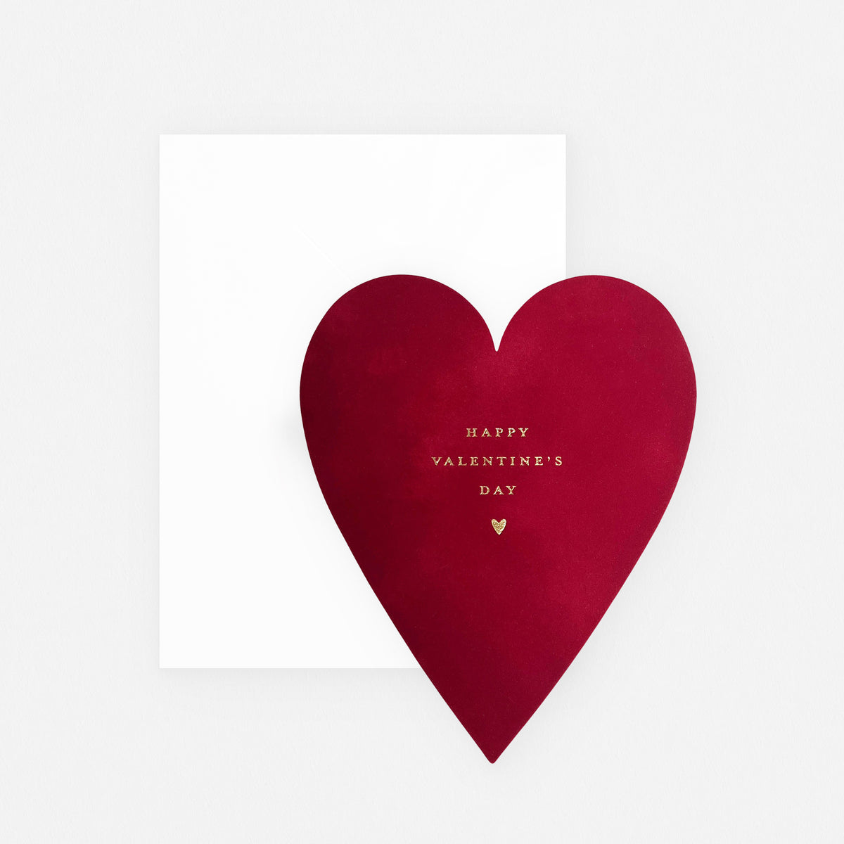 Inkello Red Velveteen Heart Valentine's Day Card 