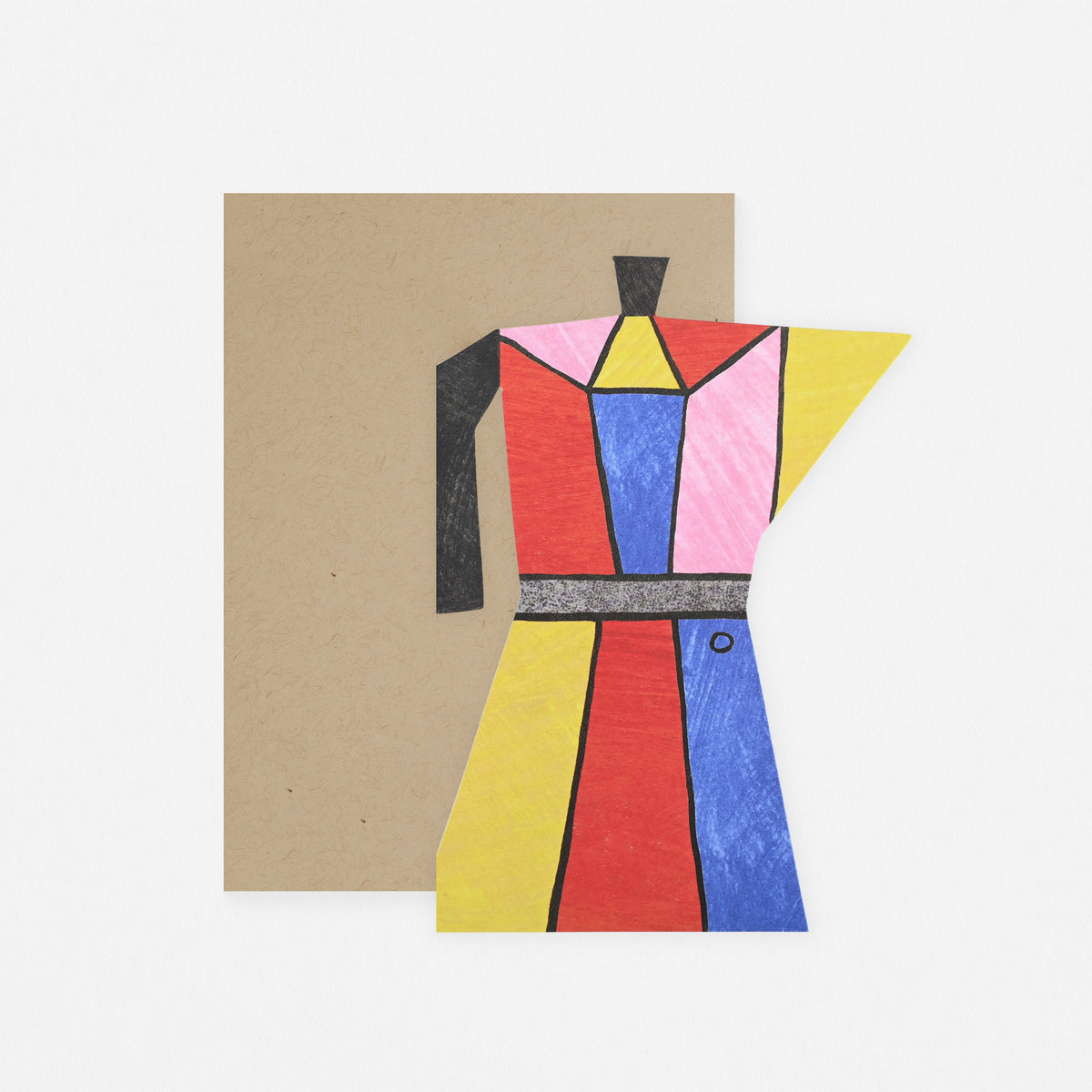 Mortlake Papers Colour Block Coffee Pot Die-Cut Greeting Card