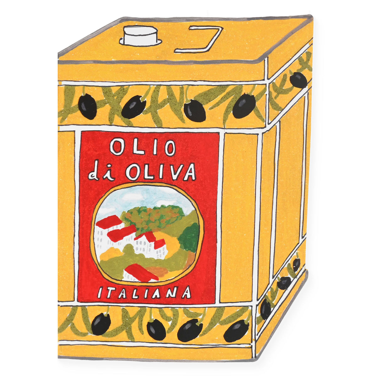 Isatopia Olive Oil Die-Cut Greeting Card
