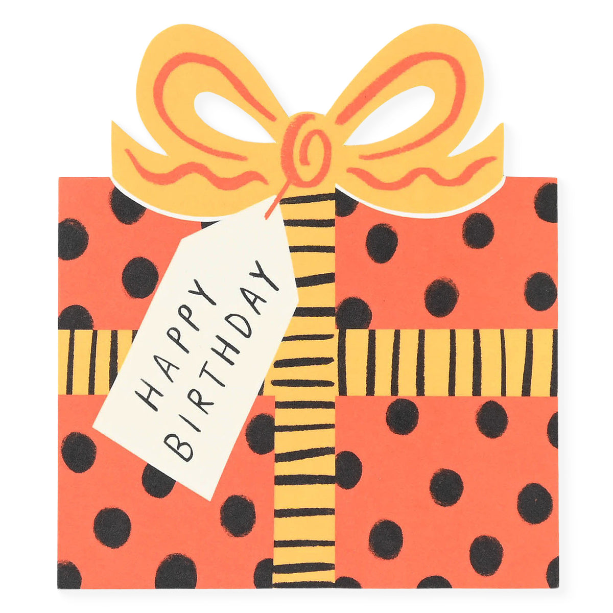 Kitty Kenda Paper Goods Birthday Bow Spot Die-Cut Greeting Card 