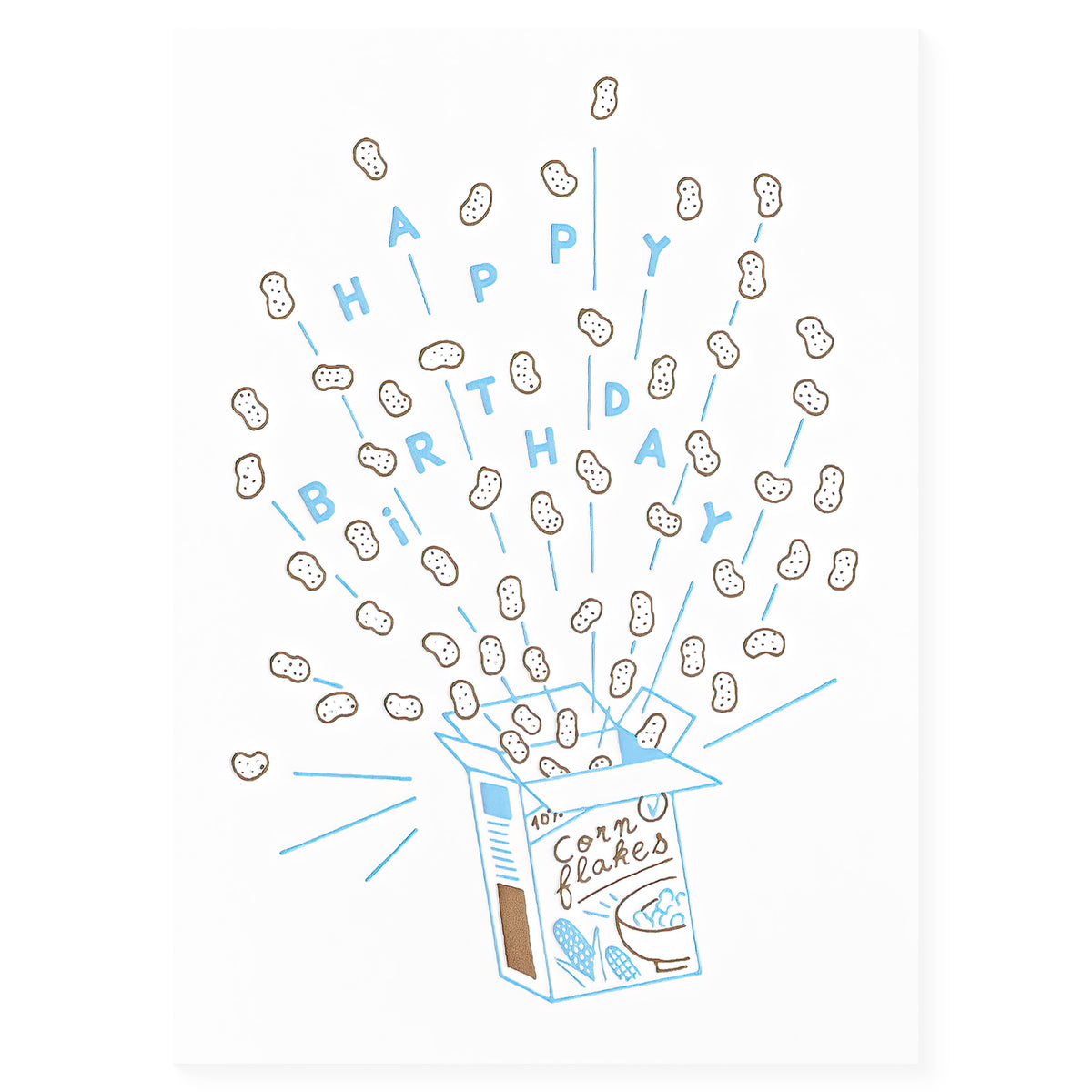 Letterpress De Paris Happy Birthday Cornflakes Greeting Card 