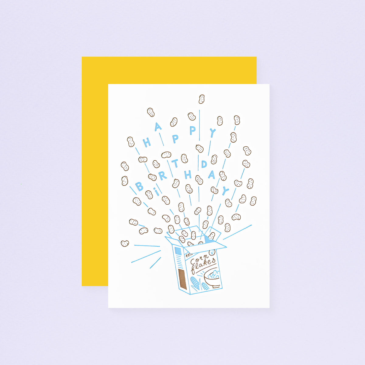 Letterpress De Paris Happy Birthday Cornflakes Greeting Card 
