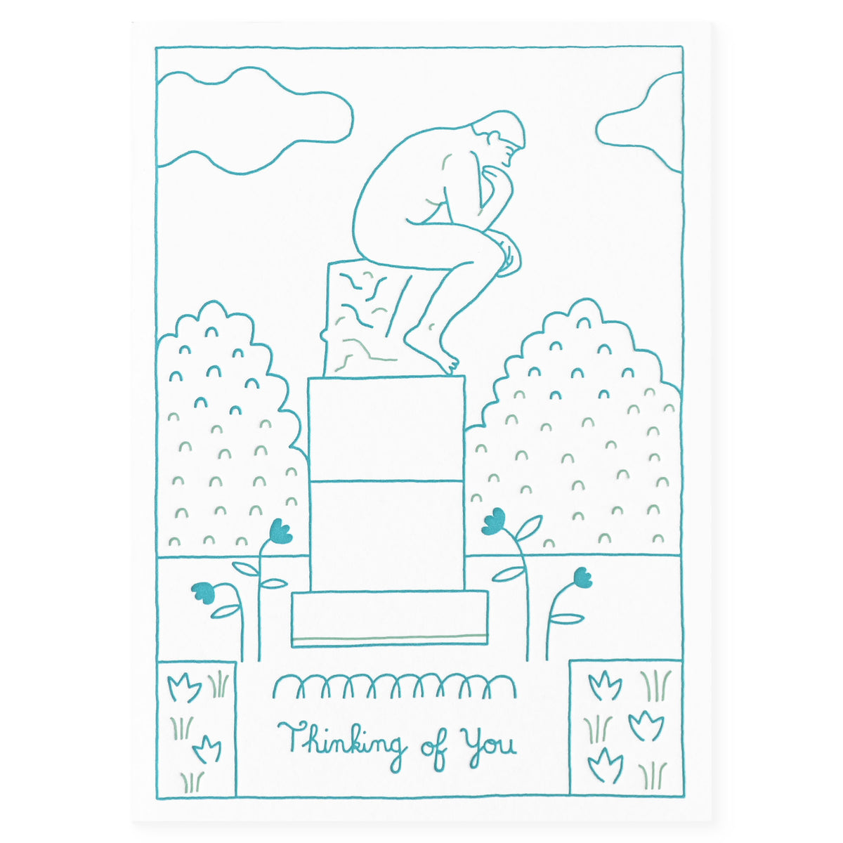Letterpress De Paris Thinking Of You Greeting Card 