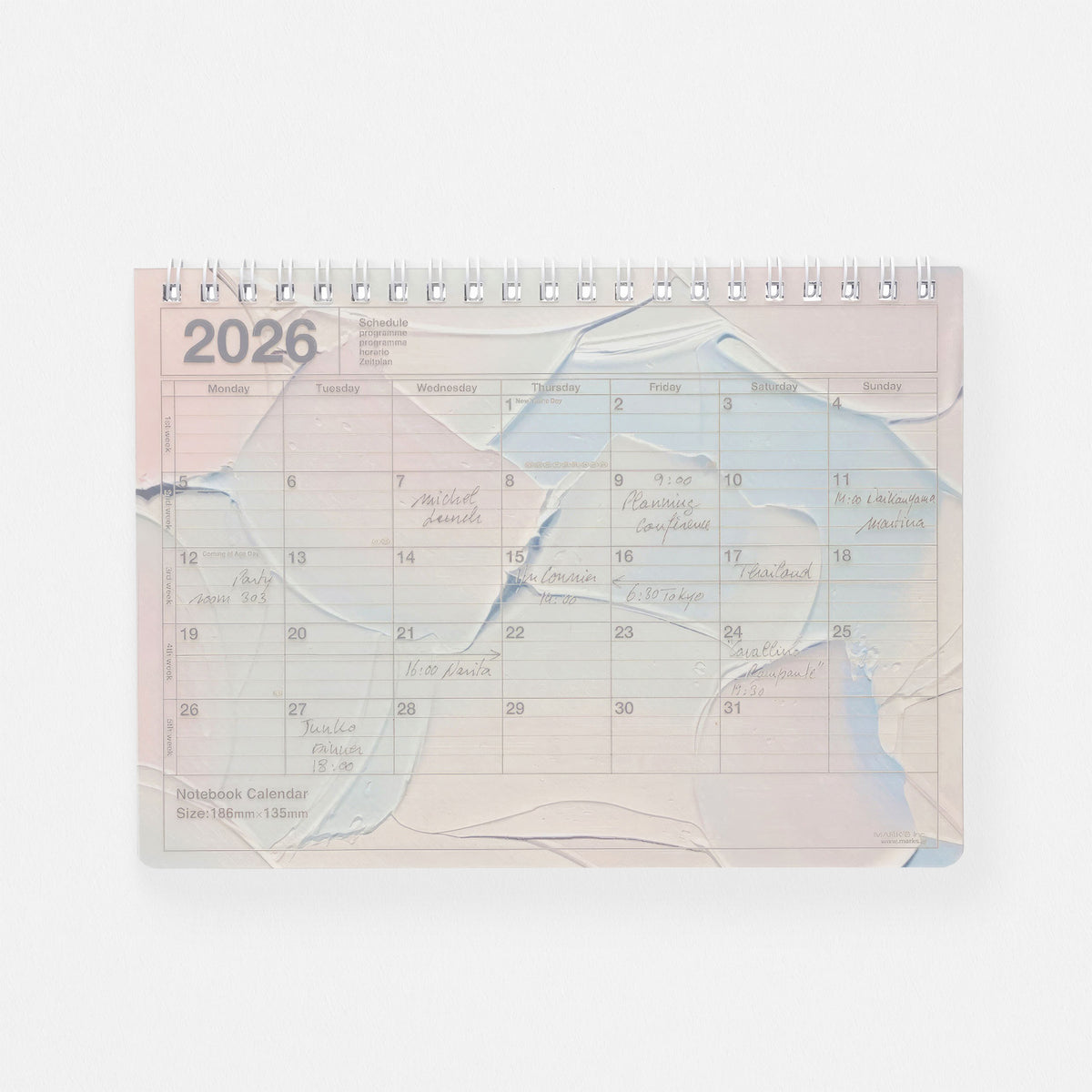 MARK'S Inc. 2026 Yoshiki Okamura Small Monthly Planner Notebook | 3 Colorways Baby Asleep