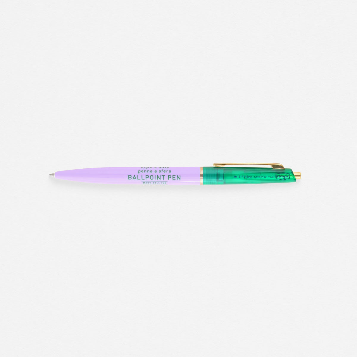 MARK'S Inc. Mark's x Anterique Mach Ball Ink Ballpoint Pen | 3 Colorways Purple + Clear Green