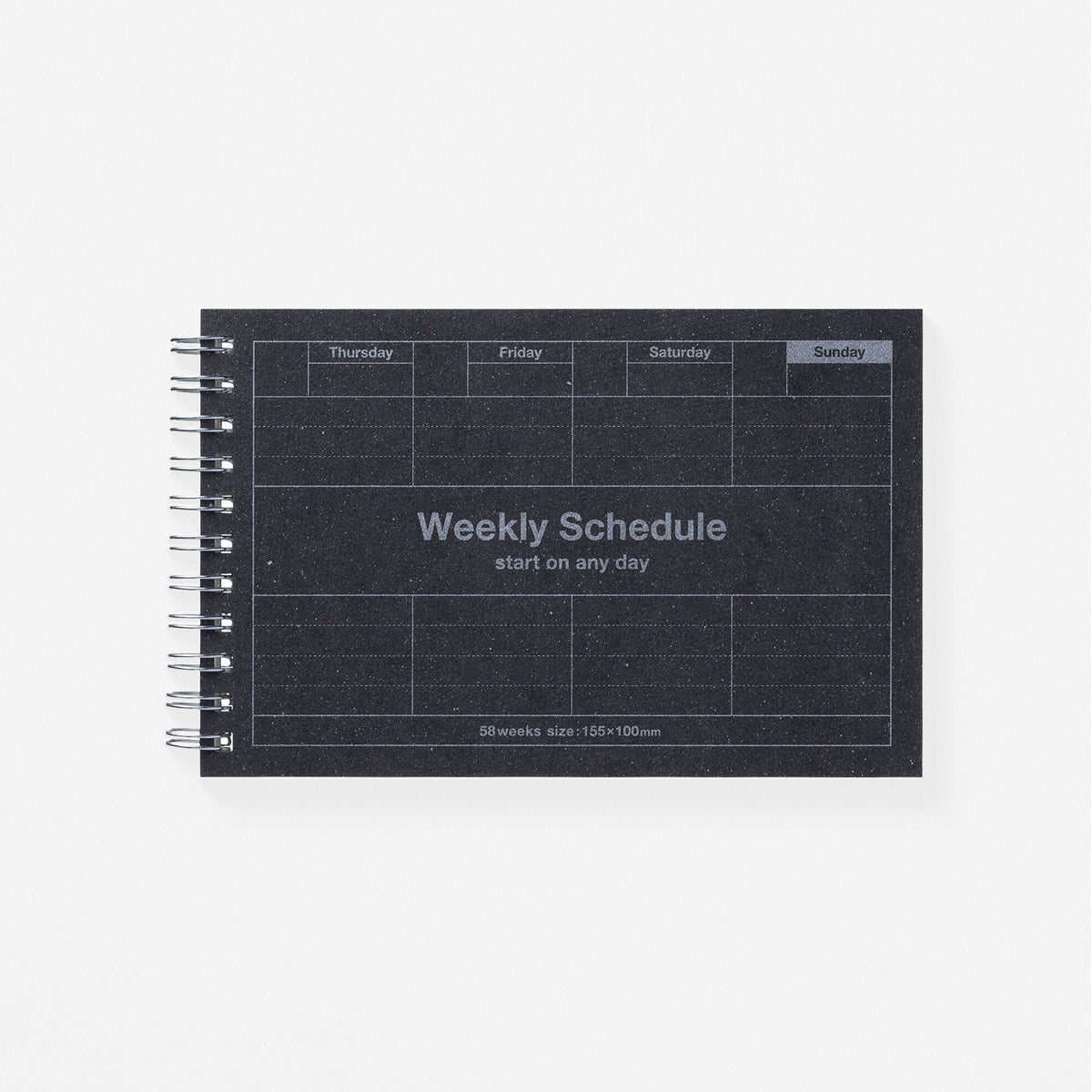 MARK'S Inc. Dayfree Weekly Schedule Undated Planner | 5 Colors Black