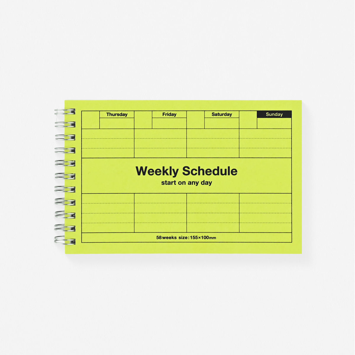 MARK'S Inc. Dayfree Weekly Schedule Undated Planner | 5 Colors Neo Citron