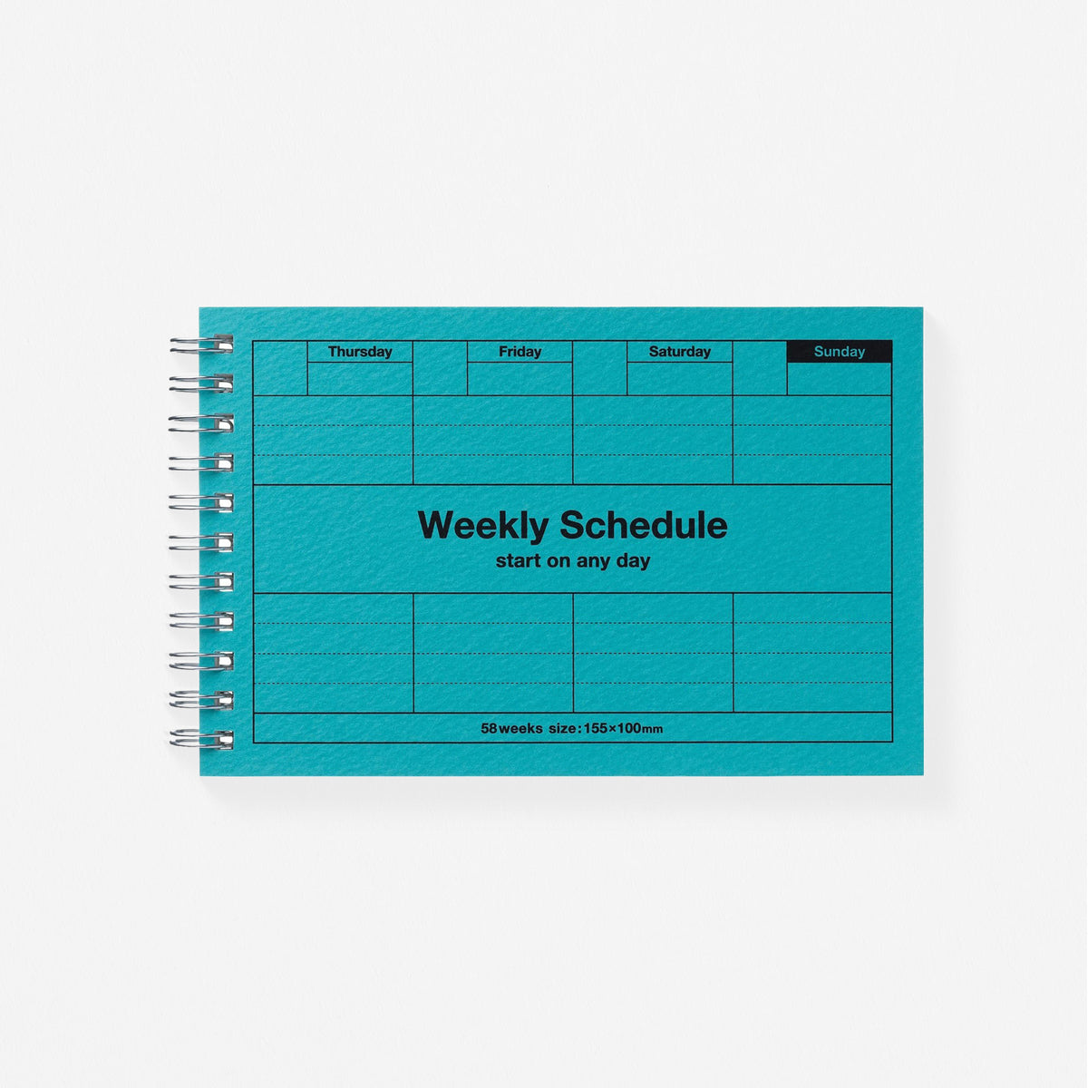 MARK'S Inc. Dayfree Weekly Schedule Undated Planner | 5 Colors Turquoise