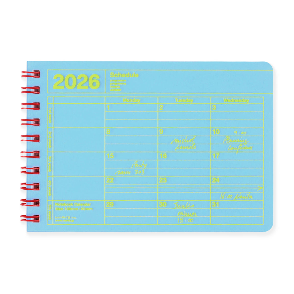 MARK'S Inc. 2026 Mini Monthly Planner Blue