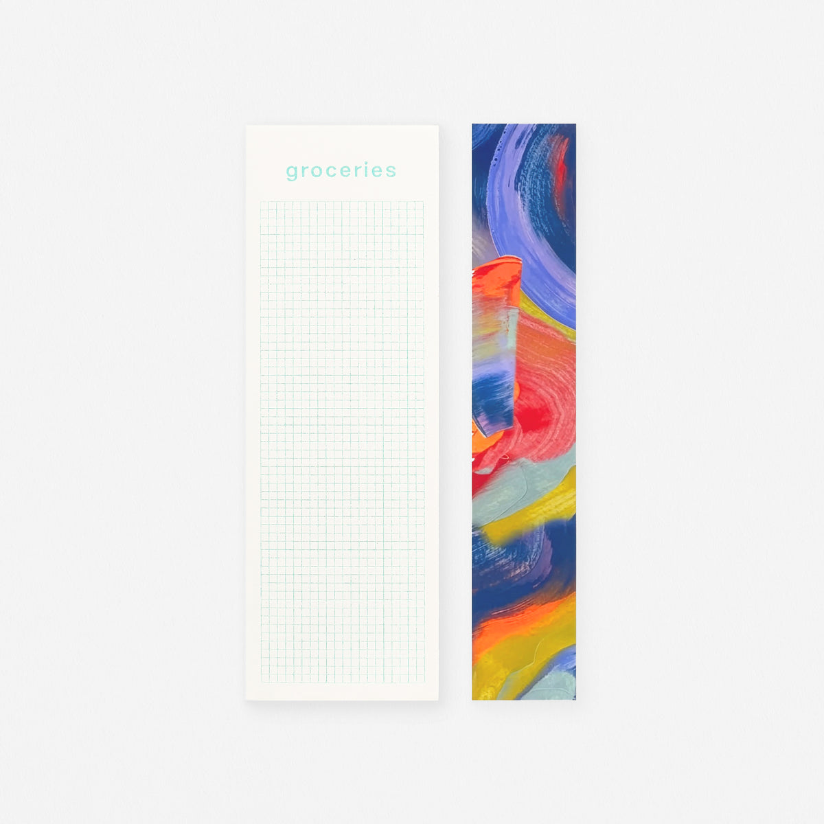 Moglea Slim Hand-Painted Notepad Groceries