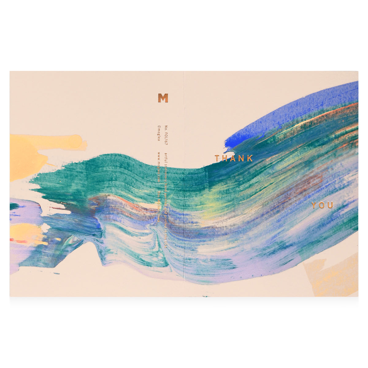 Moglea Sunset Hand-Painted Thank You Card 