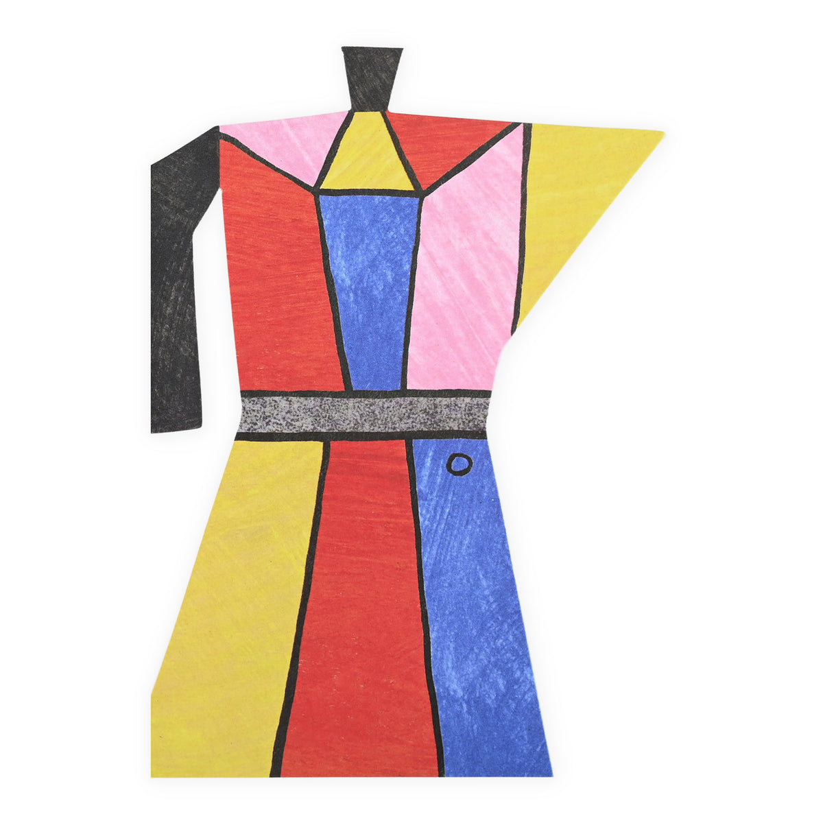 Mortlake Papers Colour Block Coffee Pot Die-Cut Greeting Card