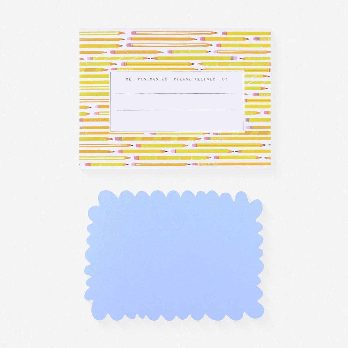 Mr. Boddington's Studio Pencil Pattern Die-Cut Flat Note Cards Boxed 