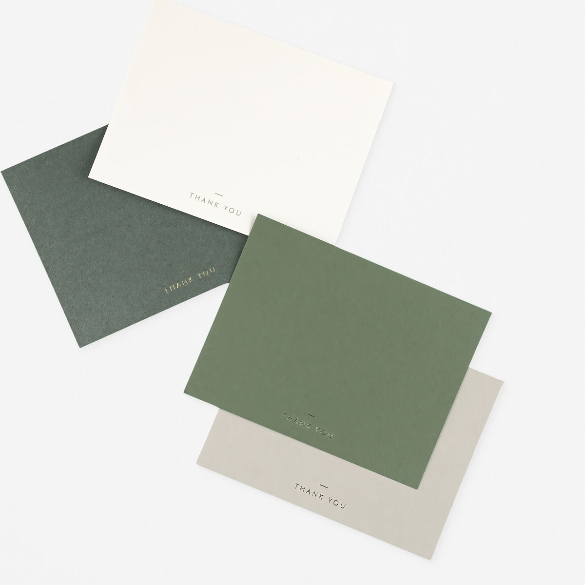 Papel & Co. Ombre Green Flat Thank You Cards Boxed