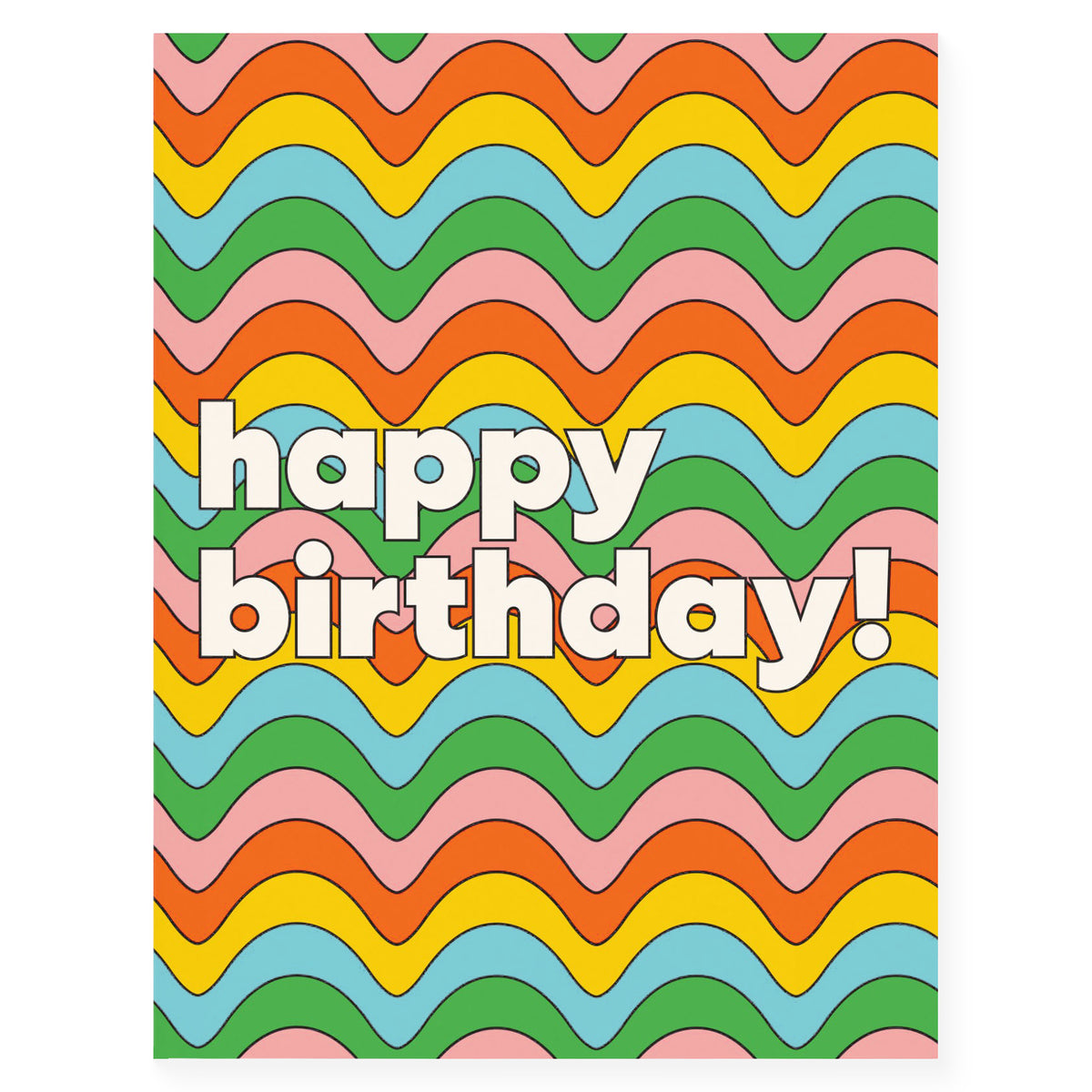 paper&stuff Wavy Happy Birthday Card 