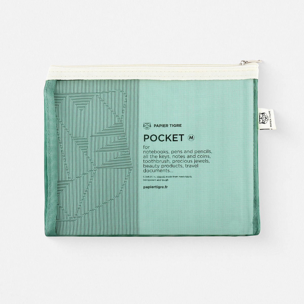 Papier Tigre Medium Mesh Pouch Green 