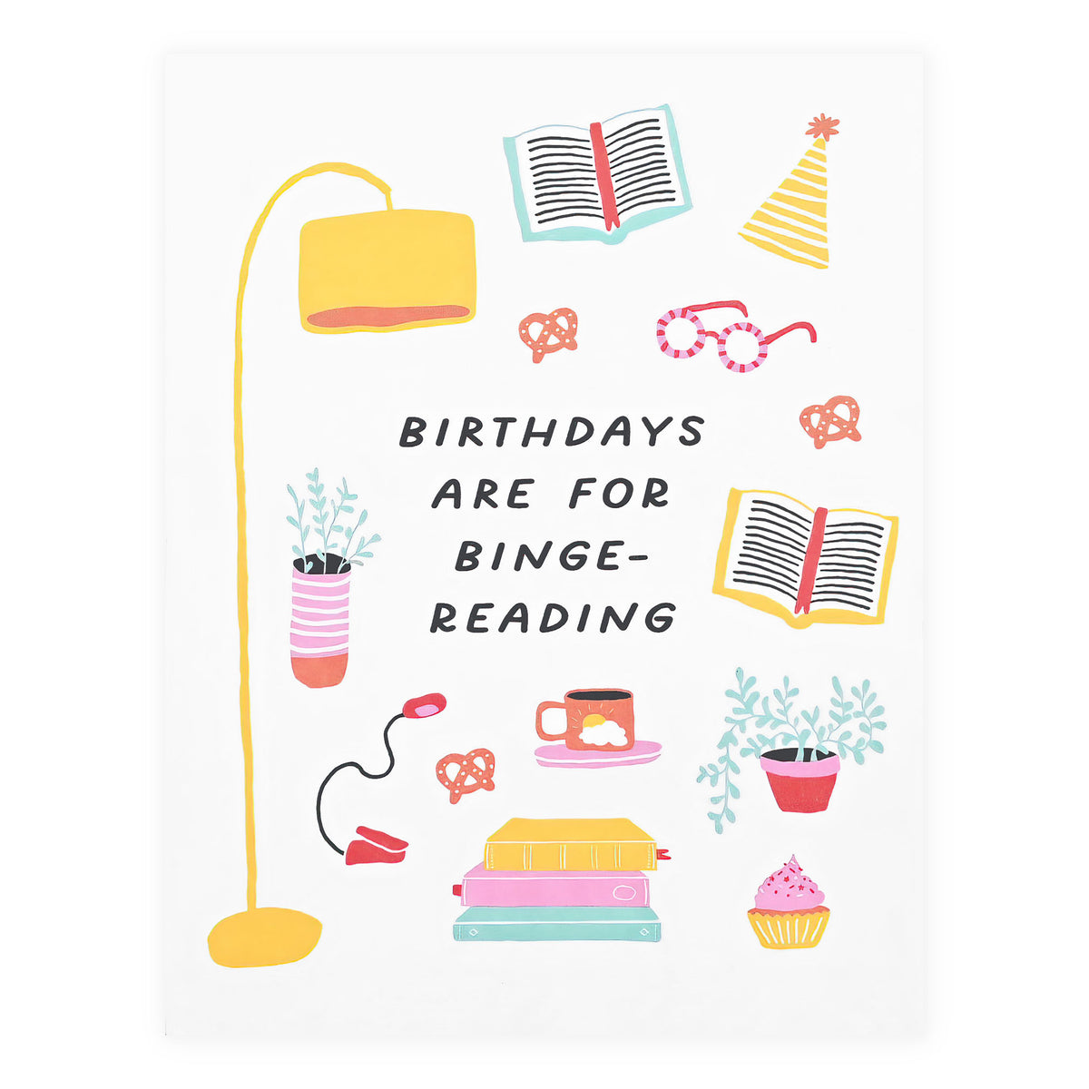 Party Of One Paper Birthday Binge-Reading Greeting Card