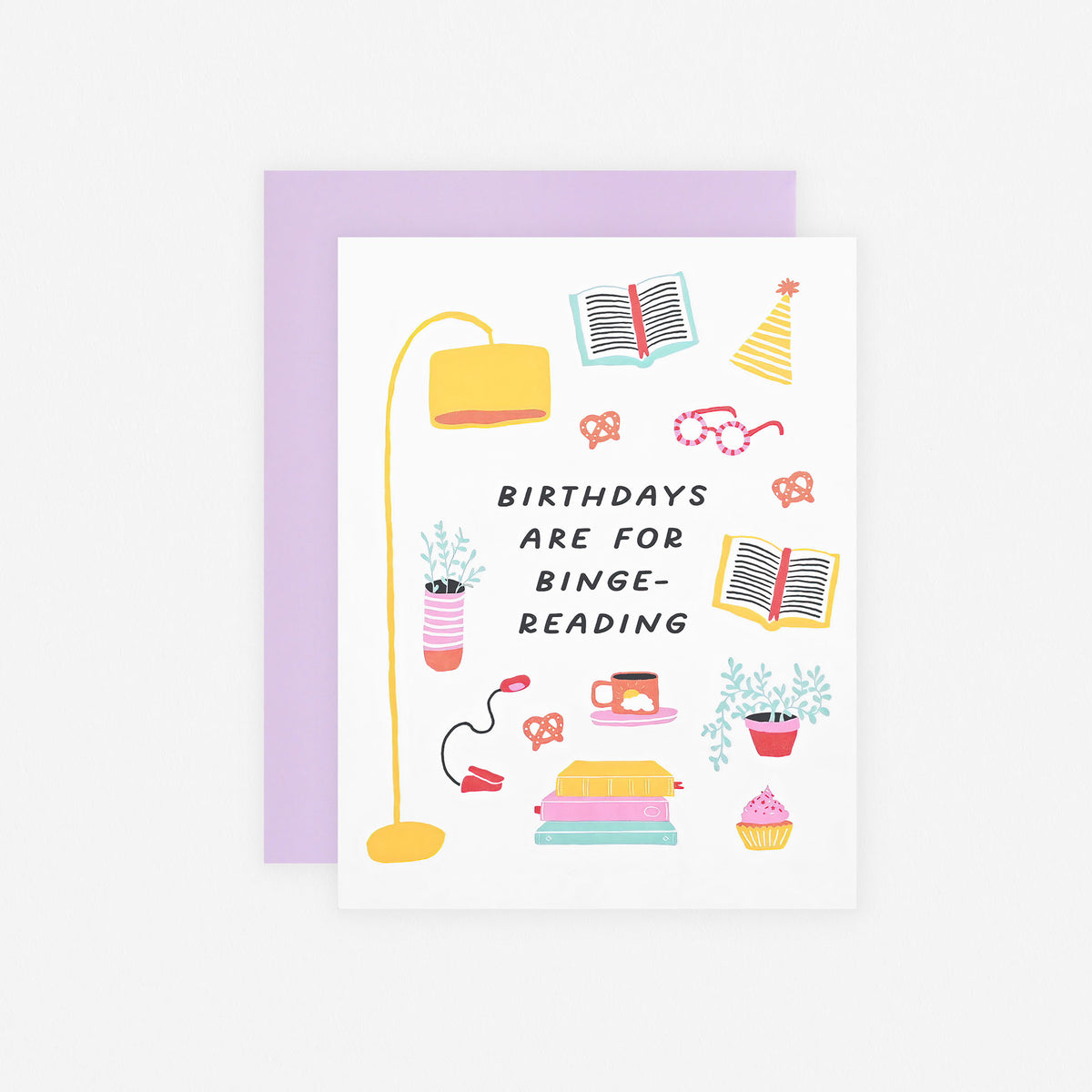 Party Of One Paper Birthday Binge-Reading Greeting Card