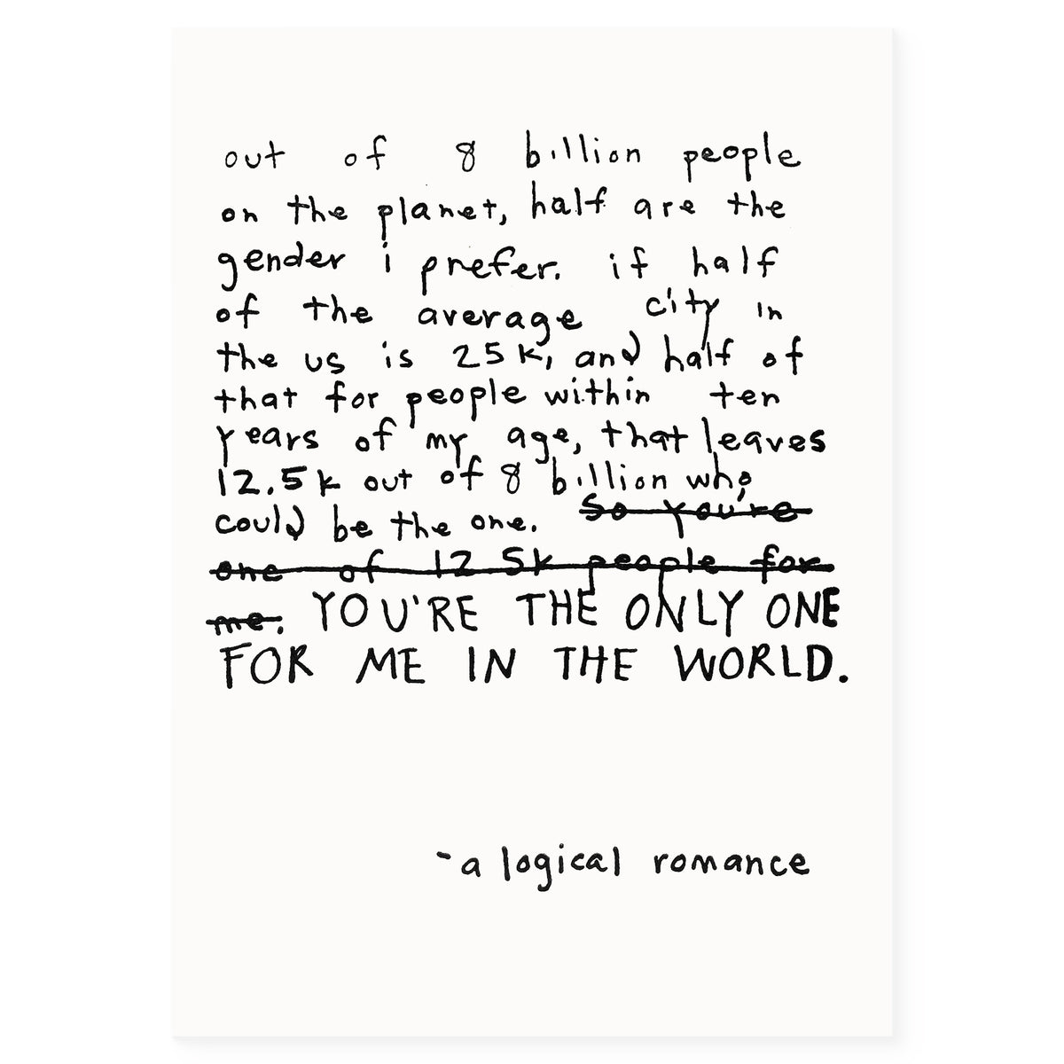 People I've Loved Logical Romance Greeting Card 