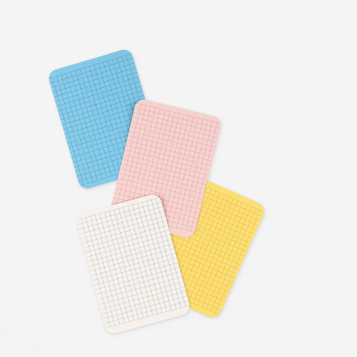 Foglietto Quadrato (Grid)  Memo Cards A7 Pink/Yellow/Blue/Ivory 
