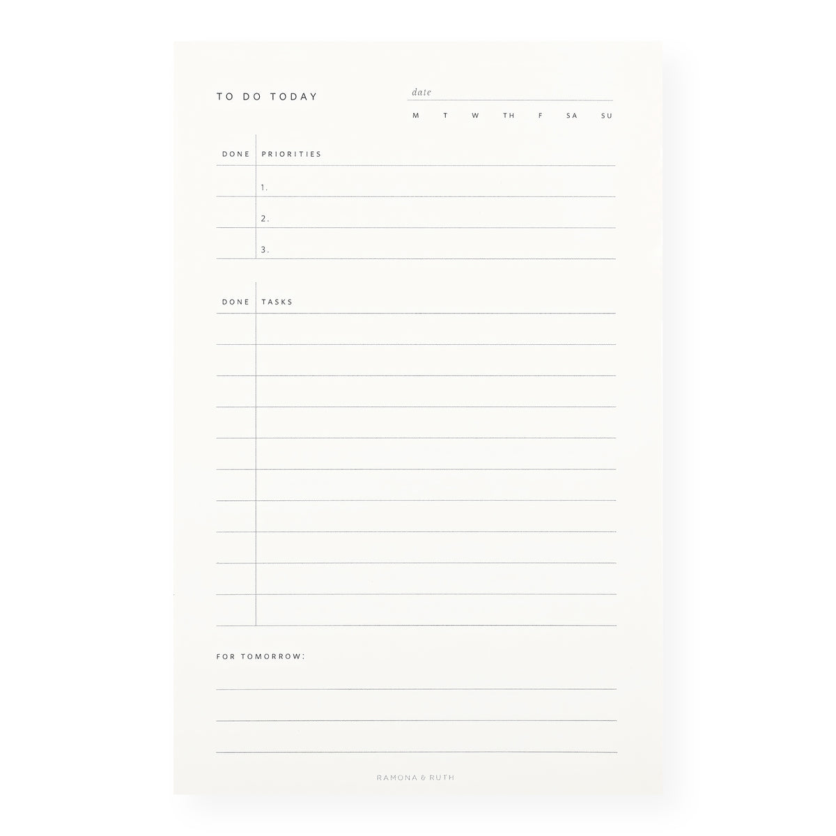 Ramona & Ruth To Do Today Notepad